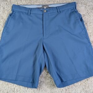 Peter Millar Slate Blue Flat Front Performance Shorts